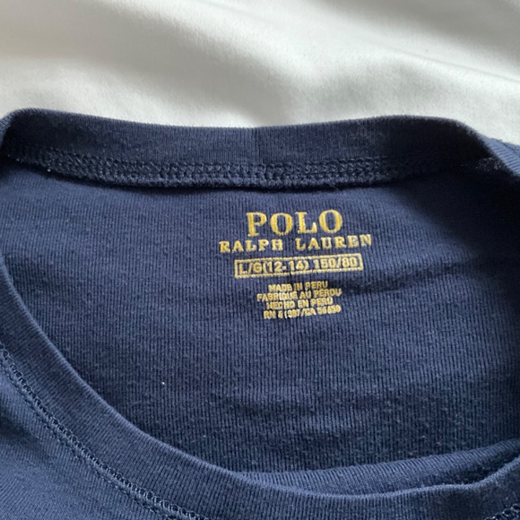Polo by Ralph Lauren Girl’s Navy Cotton Jersey Long-Sleeve Tee - Picture 5 of 6